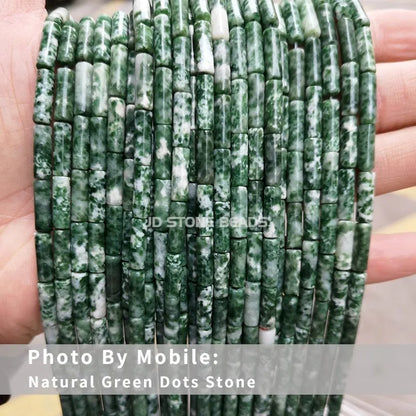 4*13mm Natural Stone Agate Jasper Turquoise Tube Shaped Beads Loose Cylindrical Bead for Jewelry Making DIY Bracelet Accessory