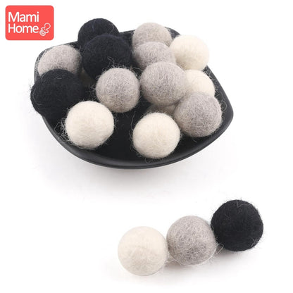 25pc Wool Balls Coloiful Beads Christmas DIY Crafts Baby Nursing Accseeories Decor Room Felt Wool Soft Making Baby Bed