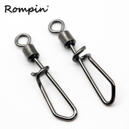 Rompin 20pcs Connector Barrel Swivels Rolling Swivels With T Shape Snap Fish Fishing Tackle Fishing Swivel Pesca Accessory