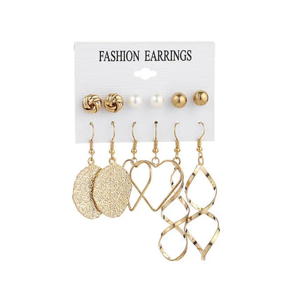 Crystal Simulated Pearl Earrings Set Women Jewelry Accessories Piercing Ball Stud Earring Kit Bijouteria Brincos