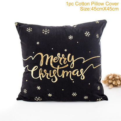 QIFU Cotton Linen Merry Christmas Cushion Covers 45x45cm Decorative Christmas Pi