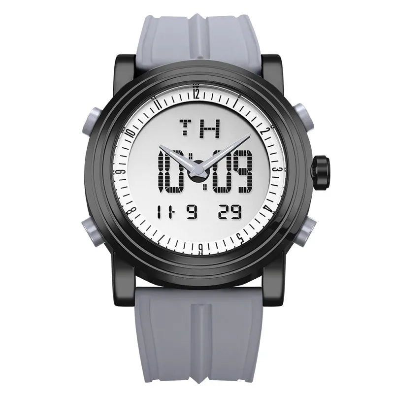 New SINOBI Brand Sports Chronograph Men's Wrist Watches Digital Quartz Double Movement Waterproof Diving Watchband Males Clock