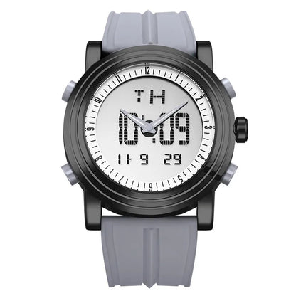 New SINOBI Brand Sports Chronograph Men's Wrist Watches Digital Quartz Double Movement Waterproof Diving Watchband Males Clock