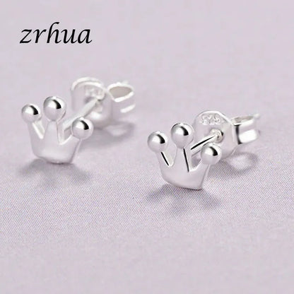 Newest 925 Sterling Silver Needle Women's Jewelry Cute Chic Stud Earrings for School Girls Kids Lady Birthday S925 Stamp