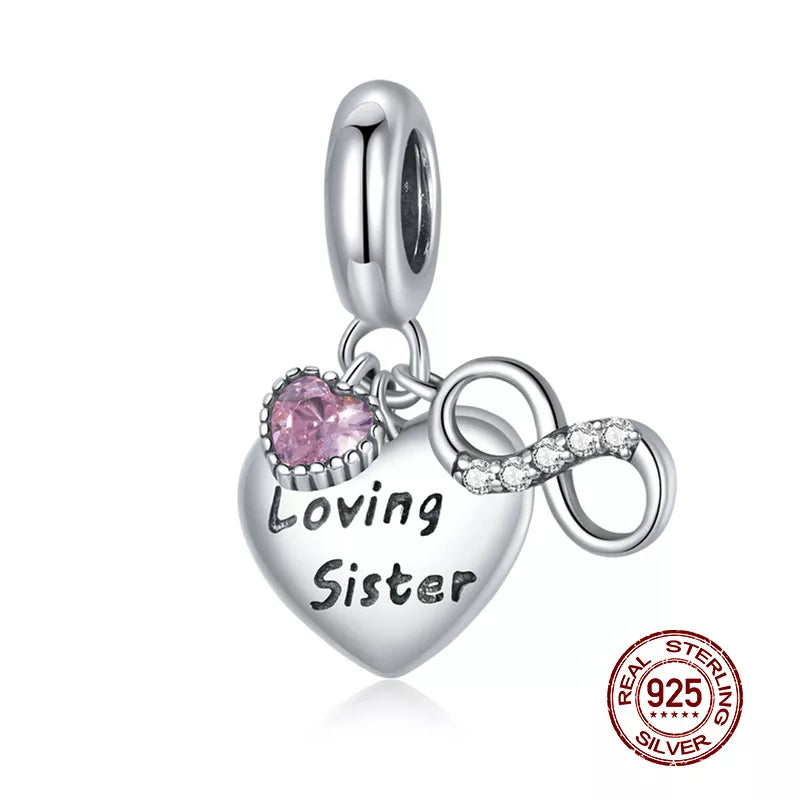 WOSTU 925 Sterling Silver Animal Cat Charm Pendant Heart Family Ladybug Bee Beads Fit Original Bracelet DIY Jewelry for Women