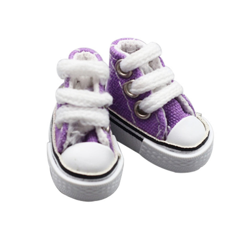 1 Pair 3.5cm Doll Shoes for Blyth Licca Jb Doll Mini Shoes for Russian Doll Sneakers Shoes for 1/12 BJD Doll Doll Accessories
