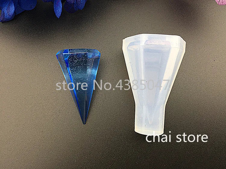 1PC Transparent Manual Three Cubic Resin Molds Pendant DIY Silicone Mold Dried Flower Jewelry Tools Accessories