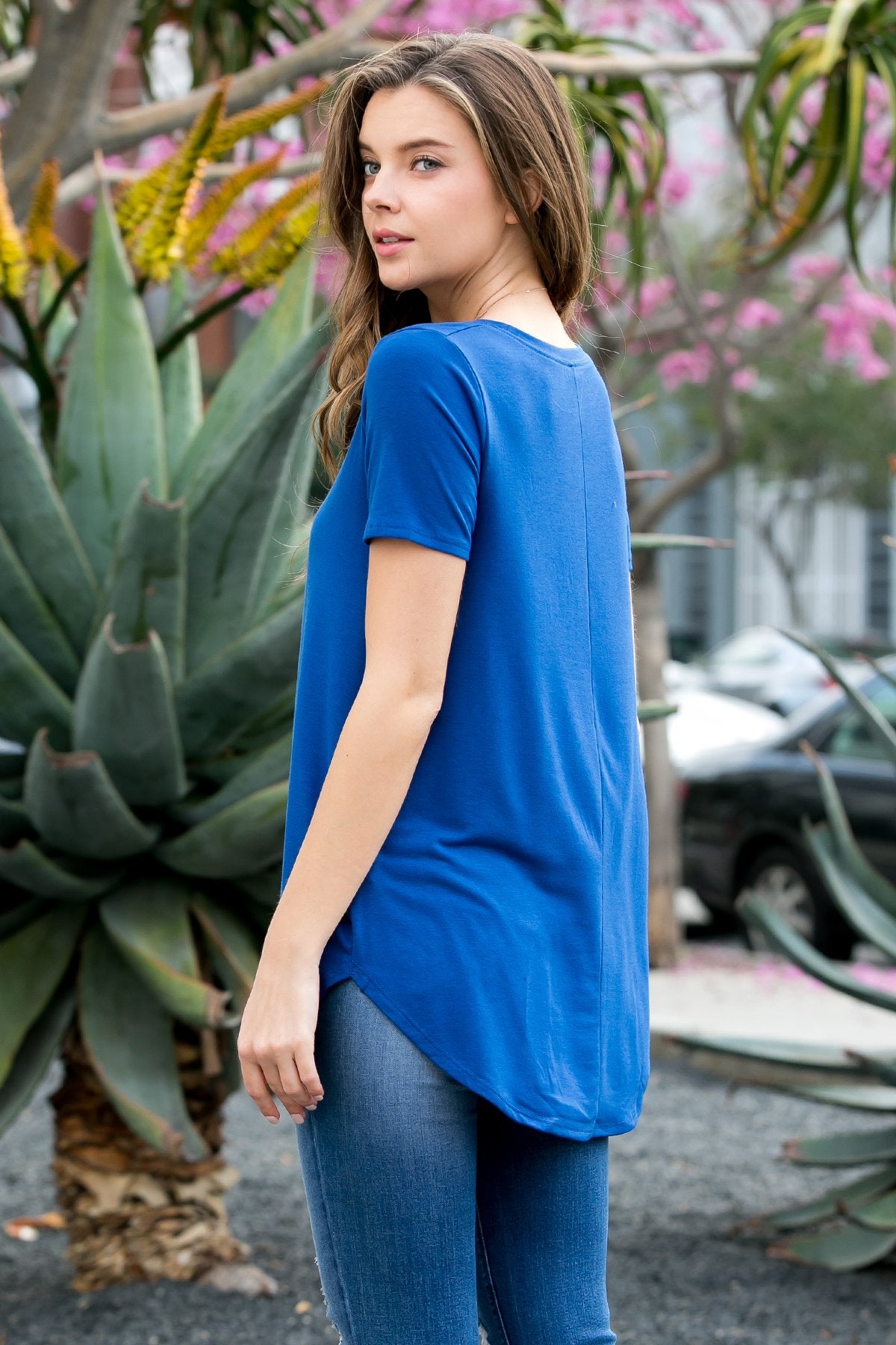 Short Sleeved Round Neck Boyfriend Tunic