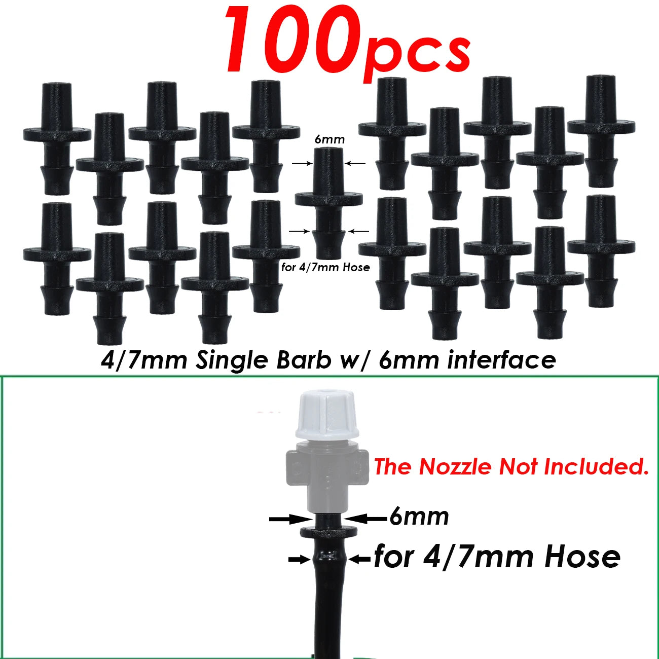 50-200pcs Durable 1/4'' C-Type Hook Fixed Stem Support Holder Stakes for 4/7mm Hose Flowerpot Drip Irrigation Fitting Greenhouse