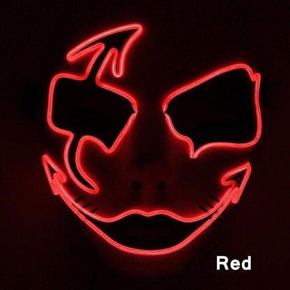 Neon Light LED Mask LED Halloween Scary Mask Cosplay Party Masque Masquerade Masks Halloween Costume Carnival Glow Party Props