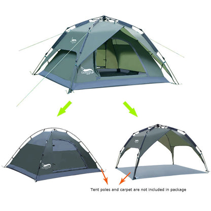 Desert&Fox Automatic Camping Tent, 3-4 Person Family Tent Double Layer Instant Setup Protable Backpacking Tent for Hiking Travel