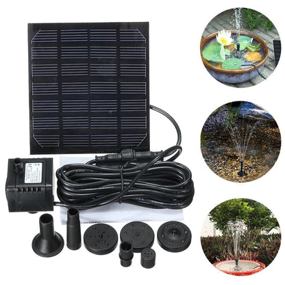 1.5W Solar Garden Fountain Pump Solar Garden Fountains Waterfalls Power Solar Bird Fountain Powered Water Pump Birdbath Fountain