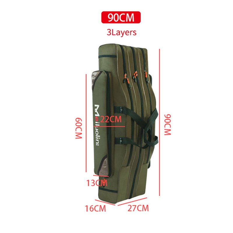 Oxford Fishing Bag Thicken 2/3 Layers 120cm Portable Fishing Tackle Bag Folding Fishing Rod Handbag Big Capacity Backpack XA115G