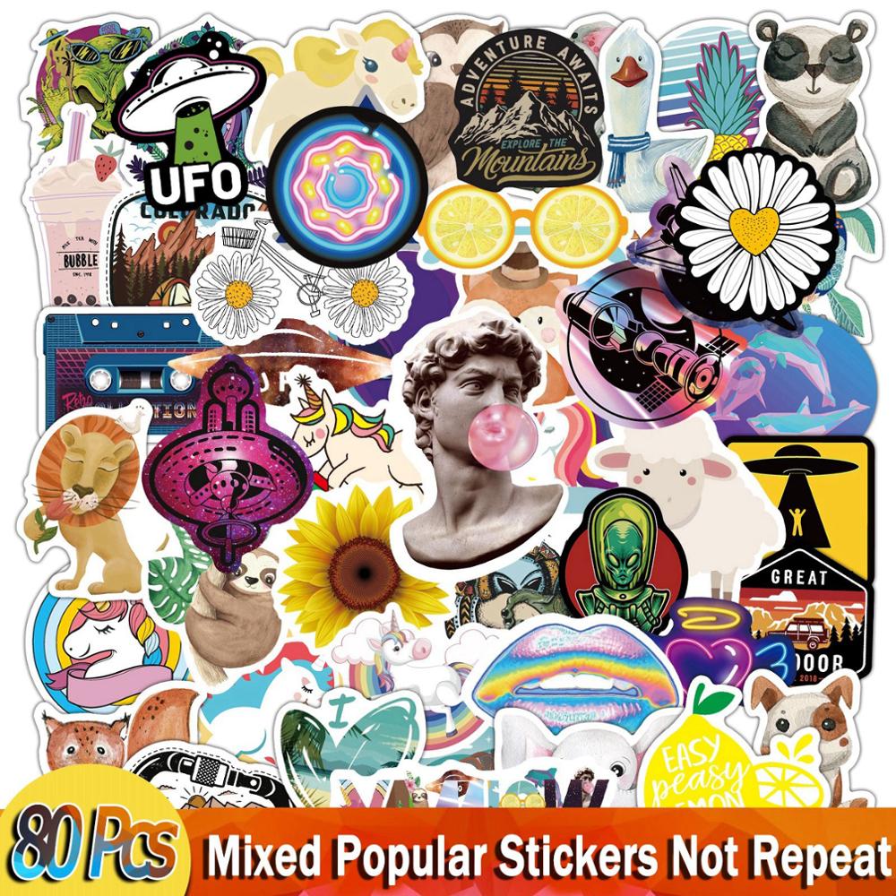 Anime Stickers for Unicorn Cartoon Animals Dogs Cats Graffiti Sticker on Skateboard Laptop Bike Car Guitar Phone Decals Pack
