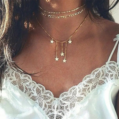Sequins Multi Layer Long Necklaces Pendant Bohemian Pendant Necklace for Women Bijoux Jewelry Accessories