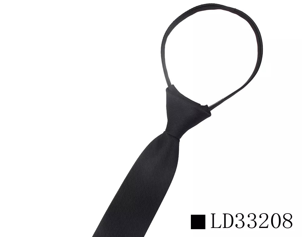Zipper Necktie for Men Women Tie for Boys Girls Suits 6cm SolidTies Slim Girls Neck Tiie Gravatas Rubber Pre-Tied Tie