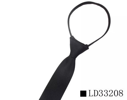 Zipper Necktie for Men Women Tie for Boys Girls Suits 6cm SolidTies Slim Girls Neck Tiie Gravatas Rubber Pre-Tied Tie