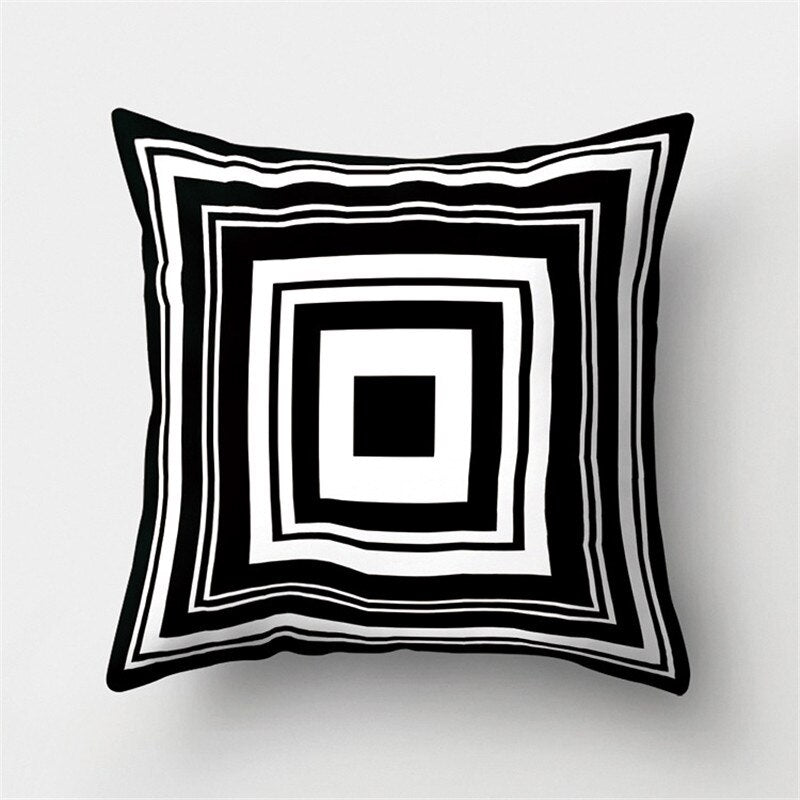 45x45cm Black White Geometric Cushion Cover Car Pillowcase Sofa Cushions Decorative Pillowcover Home Decor Pillow Cases