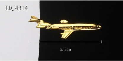 Tie Clip for Men Classic Meter Tie Pin Copper Tie Bar Quality Enamel Tie Collar Pin Crystal Business Corbata