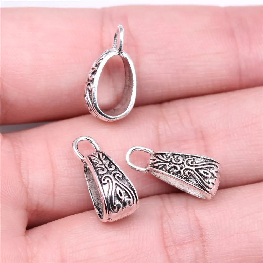 20pcs Connector Charms Bail Beads Antique Silver Color Bail Beads Charms Jewelry Findings DIY Bail Beads Charms Connector