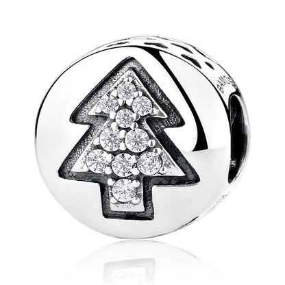 Bamoer 925 Sterling Silver Jewelry Christmas Collection Charm for Women Girl DIY Jewelry Fit Original Bracelet Bangle