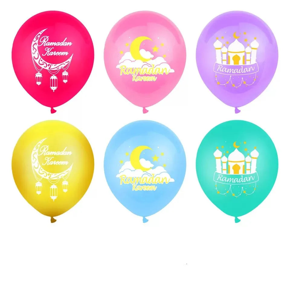 10pcs Eid Mubarak Latex Balloon Balloons Ramadan Kareem Decoration Ramadan Mubarak Muslim Islamic Festival Party DIY Decorations