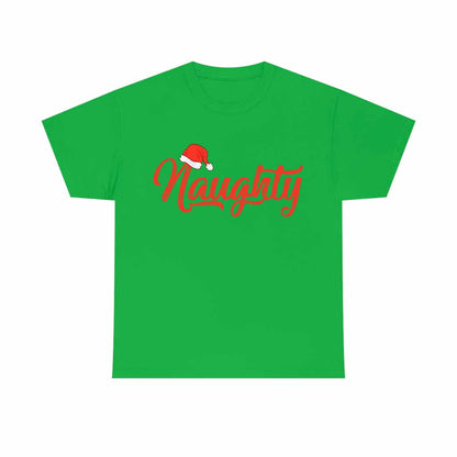 Naughty With Christmas Hat Tshirt