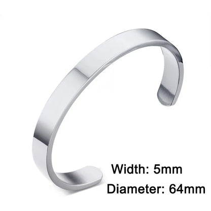 ZORCVENS Women and Men 8mm Width Surface Bracelet Bangle Stainless Steel Bracelet Men Silver Color/Gold/Black/Rose Gold 4 Color