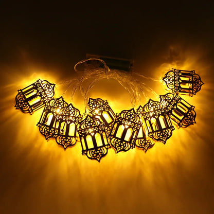 1.6M Moon Star Led Light String Eid Mubarak Decor Ramadan Decor for Home Muslim Islamic Decor Hajj Ramadan Kareem Eid Al Adha