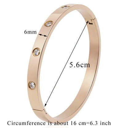 Beautiful Lovers Bracelets Woman Bracelets Stainless Steel Bangles and Bangles Cubic Zirconia Golden Woman Jewelry