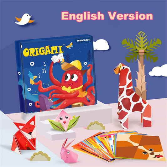108 Pages Montessori Toys Cartoon Animal Origami Paper DIY Kids Craft Toy Handcraft Parper Art Educational Toy for Children