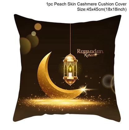 EID Mubarak Cushion Cover Ramadan Decoration for Home Ramadan Kareem Mubarak Muslim Islamic Party Supplies EID Pillowcase