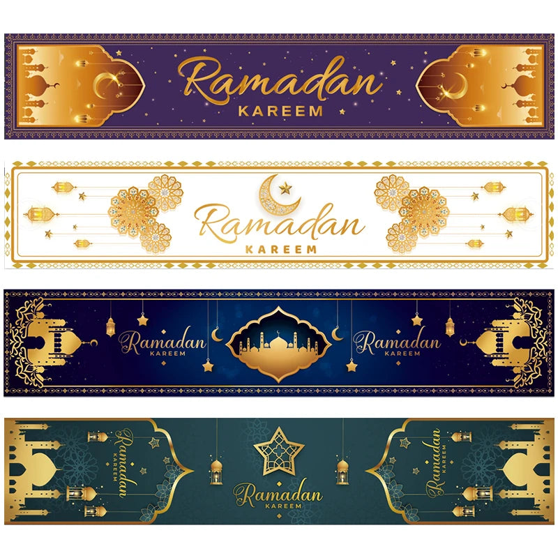 Ramadan Decoration Table Runner EID Mubarak Decor for Home Tablecloth Ramadan Kareem Islamic Muslim Party Eid Al Adha
