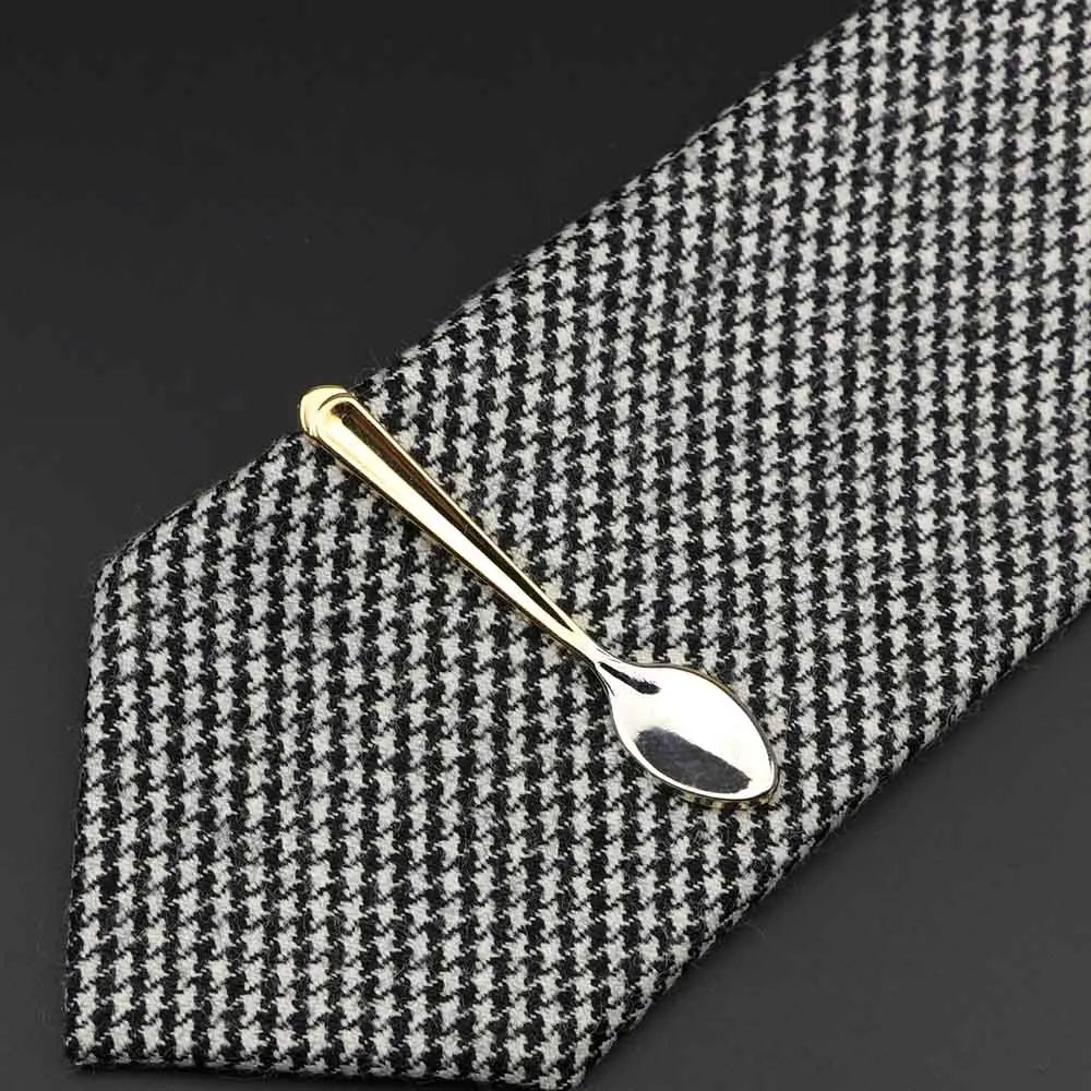1 Piece Chrome Stainless Glasses Car Airplane Fork Spoon Shape Metal Tie Clip for Men Necktie Clips Pin for Mens