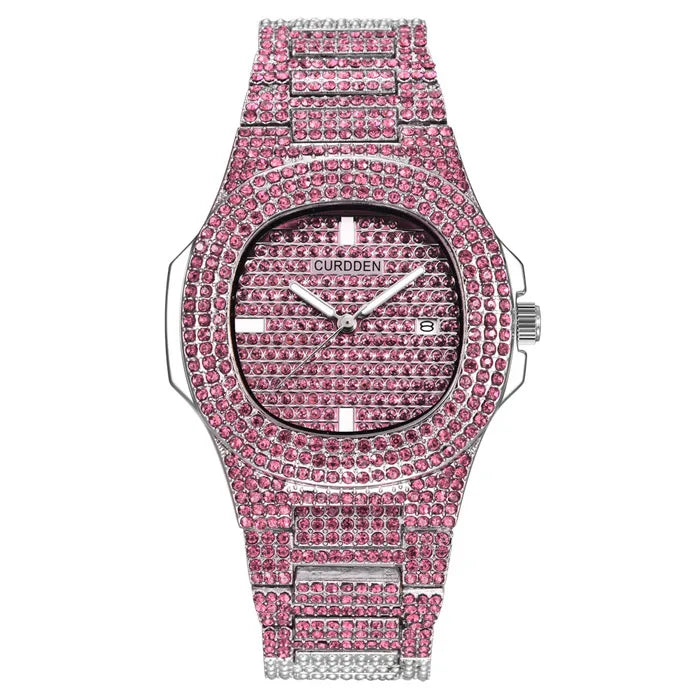 New 2021 ICE Out Role Hip Hop Watch Diamond Watch Men Silver Steel Mens Quartz Watches Waterproof Relogio Masculino