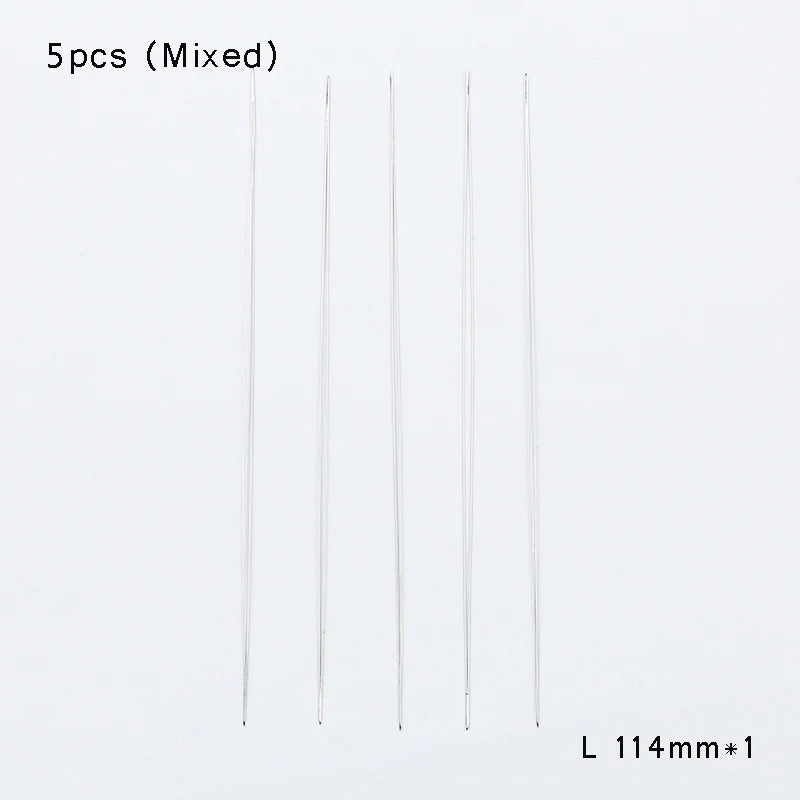 BTFBES 5pcs Central Opening Jewelry Beading Needles Stainless Steel Pins Jewelry Bracelets Handmade Making Beads DIY Accessories