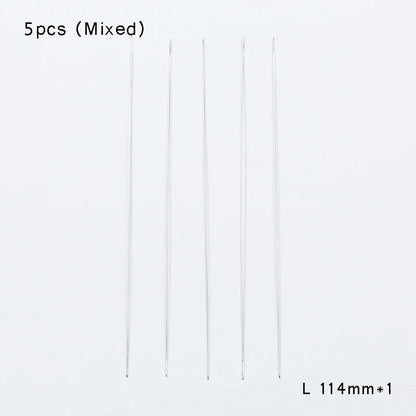 BTFBES 5pcs Central Opening Jewelry Beading Needles Stainless Steel Pins Jewelry Bracelets Handmade Making Beads DIY Accessories