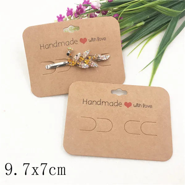 100pcs Multi-Style Hair Clip Cards Hair Accessories Jewelry Display Card Fashion Hair Clip Packaging Vintage Classic Card