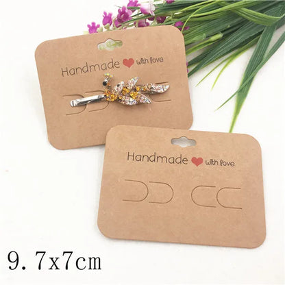 100pcs Multi-Style Hair Clip Cards Hair Accessories Jewelry Display Card Fashion Hair Clip Packaging Vintage Classic Card