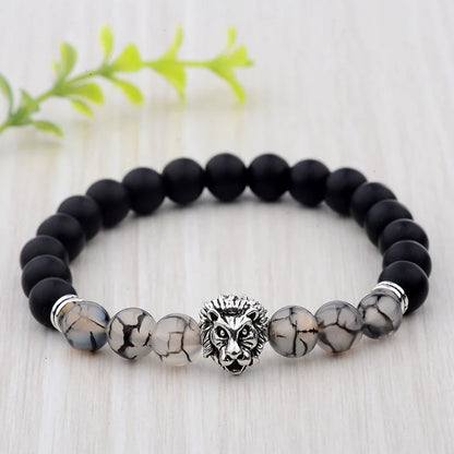 Buddhism Yoga Balance Bracelet Men Bileklik Black Matte Natural Stone Beads Bracelet for Women Braclet Jewelry AB216