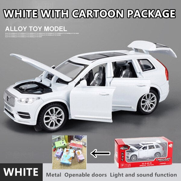 1:32 XC90 Diecast Cars Model Toy Openable Doors Pull Back Music Light Car Toys for Kids Children