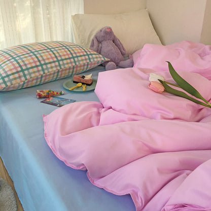 Bedding Set Bed Sheet Set Duvet Cover Set King Size Queen Size Comforter Sets  Luxury Bedroom Anime Cute Pink