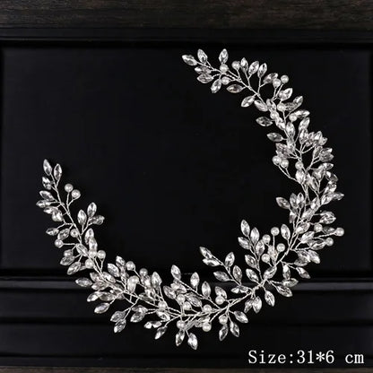 Rhinestone Crystal Headbands Wedding Hair Accessories Bridal Pearl Headband Pearl Hair Band Handmade Bridal Head Jewelry