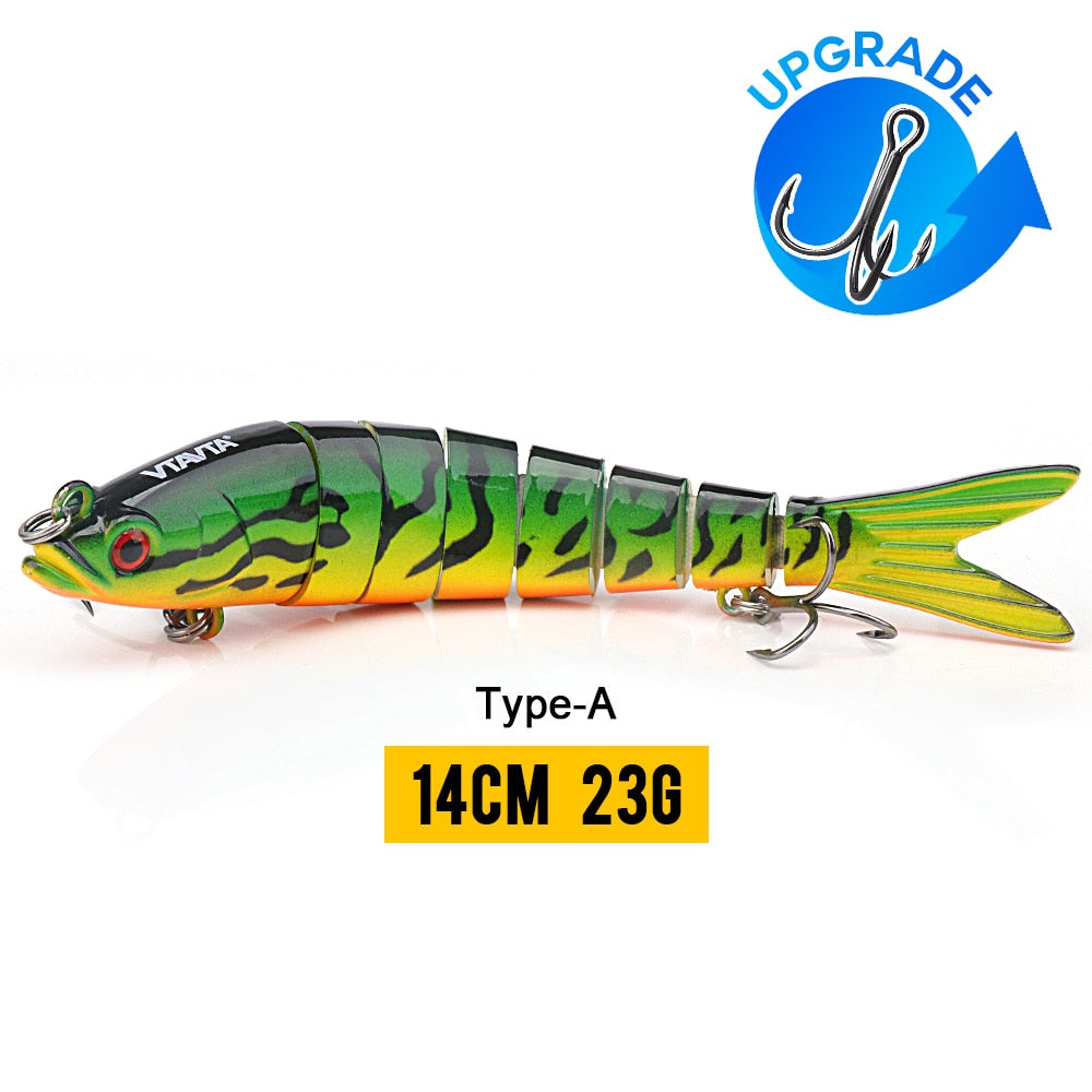 VTAVTA 10/14cm Sinking Wobblers Fishing Lures Jointed Crankbait Swimbait 8 Segment Hard Artificial Bait for Fishing Tackle Lure