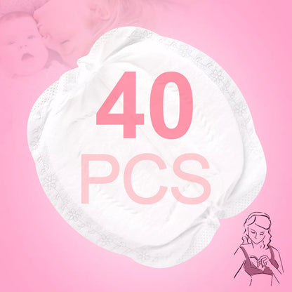 SLAIXIU 40 Pieces Breast Pads Nursing Pads Disposable Breast Pads Breastfeeding Accessories Ultra-Thin Dry Soft