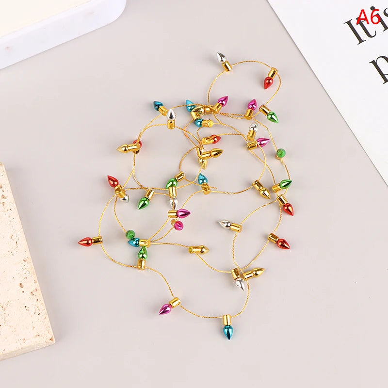 1/12 Scale 1 String of Fake Lights Christmas Good Decoration Dollhouse Miniature Mini Furniture Accessories String Lights