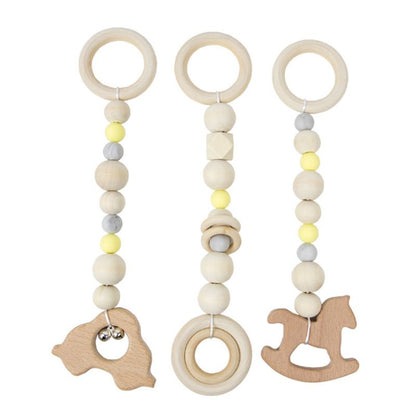 3 Pcs/Set Nordic Baby Gym Frame Game Pendants Sensory Nursery Ring-Pull Toy Wooden Clothes Rack Kids Room Decoration