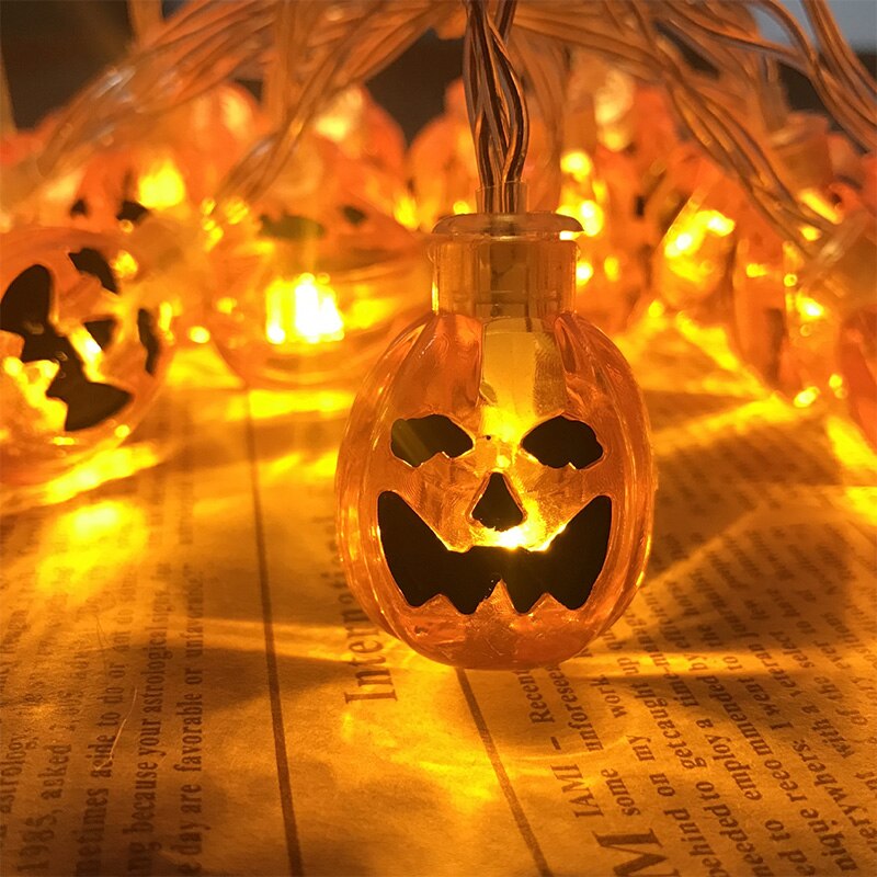 1.5M 10LED Halloween Horror Pumpkin Skull Led String Light Bat Ghost Outdoor Lamp Garland for Halloween Party Home Hanging Decor