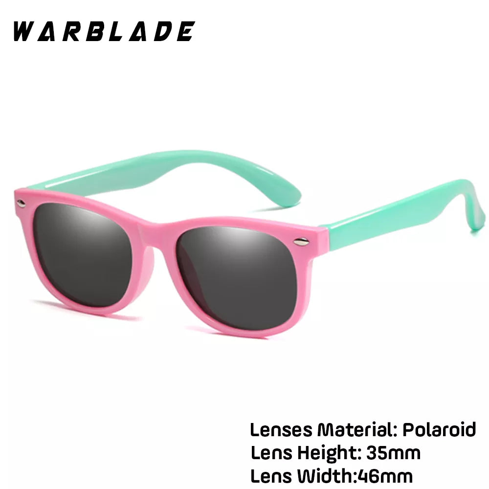 WarBlade Fashion Kids Sunglasses Children Polarized Sun Glasses Boys Girls Glasses Silicone Safety Baby Shades UV400 Eyewear