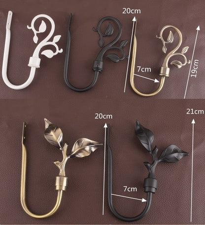 2pcs/Set Curtain Tieback Holder Hooks Tie Backs Bedroom Living Room Curtain Decoration Accessories Holdback Metal Curtain Hook